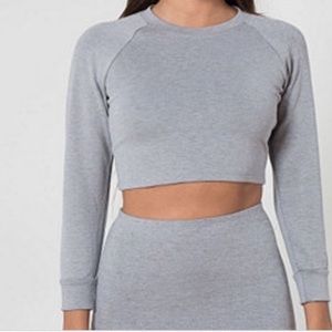 American Apparel NWOT Gray Ponte Knit Crop Top